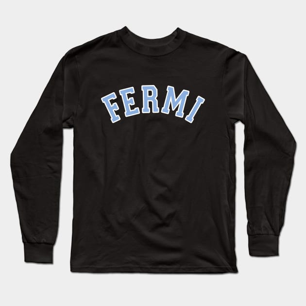 FERMI Blue Curved Long Sleeve T-Shirt by mijumiART